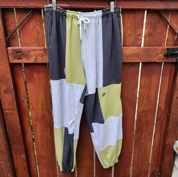 Patchwork nike sweatpants hot sale